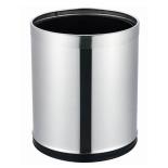 9L Brushed Stainless Steel Bin with Silver Rim